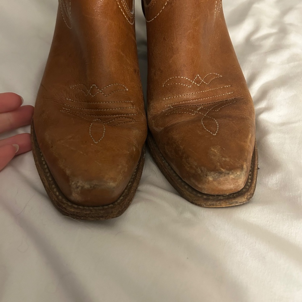 Frye brown leather western cowboy boot - Picture 5 of 6